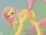  2020 anus blush butt embarrassed equid equine female fluttershy_(mlp) friendship_is_magic genitals hair hasbro hi_res mammal my_little_pony pegasus presenting presenting_anus presenting_hindquarters presenting_pussy pussy raised_tail shock_beast17 wings 