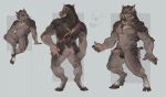  anthro balls brown_body brown_fur butt cloven_hooves erection fur genitals hooves humanoid_genitalia humanoid_penis male mammal muscular muscular_male neck_tuft nude penis scar short_tail solo suid suina sus_(pig) tgt1512 tuft tusks wild_boar 