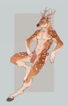  anthro antlers balls brown_body brown_fur capreoline cervid cloven_hooves flaccid fur genitals hi_res hooves horn humanoid_genitalia humanoid_penis male mammal nude penis scut_tail short_tail smile solo spots spotted_body spotted_fur tgt1512 white-tailed_deer 