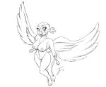  absurd_res anthro anthrofied areola avian big_breasts breasts chest_tuft featureless_crotch female friendship_is_magic gabby_(mlp) gryphon hi_res monochrome my_little_pony mythological_avian mythology nexcoyotlgt nipples nude solo tuft 