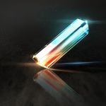  black_background cluseller commentary crystal gradient gradient_background light_particles no_humans original reflection simple_background still_life tourmaline 