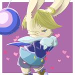  &lt;3 1:1 anthro blonde_hair blue_eyes blush boots bottomwear clothing final_fantasy final_fantasy_tactics_advance_2 footwear hair long_sleeves male mammal moogle shoes shorts simple_background smile solo square_enix video_games wings 