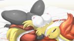  anthro black_body breasts delphox female fur genitals looking_at_viewer lying multicolored_body multicolored_fur nintendo on_back pok&eacute;mon pok&eacute;mon_(species) pussy red_body red_fur solo spread_legs spreading thick_thighs video_games white_body white_fur winick-lim yellow_body yellow_fur 