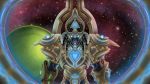  aiur alien armor artanis blizzard_entertainment blue_lights hi_res humanoid nebula planet protoss science_fiction softailfox solo space spacecraft star starcraft starcraft_(franchise) vehicle video_games 