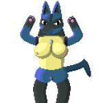  1:1 anthro boobamaster canid canine digital_media_(artwork) female low_res lucario mammal nintendo pixel_(artwork) pok&eacute;mon pok&eacute;mon_(species) solo tagme video_games 
