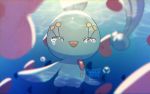  closed_eyes commentary_request crying gen_3_pokemon gen_4_pokemon highres luvdisc manaphy mythical_pokemon no_humans open_mouth outstretched_arms pokemon pokemon_(creature) repost_notice smile solo_focus tears tongue underwater watermark yukifuri_tsuyu 