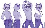  2020 animal_crossing anthro clothed clothing domestic_cat felid feline felis hi_res kmicamica male mammal monochrome nintendo raymond_(animal_crossing) shirt simple_background solo t-shirt topless topless_male topwear video_games white_background 