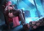  bondage bottomless corset deletethistag garter garter_belt heels neopolitan no_bra ruby_rose rwby stockings thighhighs uncensored vibrator yuri 