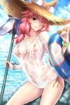  animal_ears bikini erect_nipples fate/grand_order nipples pussy rei_kun see_through swimsuits tail tamamo_no_mae uncensored 