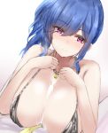  1girl :d azur_lane backless_dress backless_outfit bangs bare_shoulders blue_hair breasts cleavage clenched_hands commentary_request cum cum_on_body cum_on_breasts dress evening_gown eyebrows_visible_through_hair grey_dress hair_between_eyes halter_dress highres jewelry kousi_sirazawa large_breasts necklace open_mouth paizuri paizuri_under_clothes pink_eyes plunging_neckline revealing_clothes side_ponytail sidelocks silver_dress smile st._louis_(azur_lane) st._louis_(luxurious_wheels)_(azur_lane) 