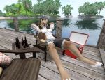  3d_(artwork) anthro biped cougar digital_media_(artwork) felid feline hi_res male mammal muscular muscular_anthro muscular_male pier screencap second_life 