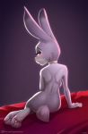  4_toes blush conditional_dnp digit_ring digital_media_(artwork) disney english_text eyebrows female fingers hi_res jewelry judy_hopps lagomorph leporid long_ears looking_at_viewer looking_back mammal purple_eyes rabbit rear_view ring solo sugarlesspaints text toe_ring toes url zootopia 