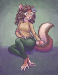  2020 5_fingers 5_toes anthro breasts brown_eyes brown_hair clothed clothing digital_media_(artwork) female fingers hair smile solo toes unimpressive_(artist) 