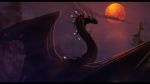  16:9 2020 black_bars detailed_background digital_media_(artwork) dragon hi_res horn membrane_(anatomy) membranous_wings moon night outside scalie sinistereternity sky spines star starry_sky western_dragon widescreen wings 