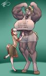  anthro big_breasts blonde_hair breasts draft_horse duo equid equine female freckles_(artist) freckles_(character) hair horse huge_breasts humanoid larger_female male male/female mammal muscular muscular_female size_difference skinny smaller_male 