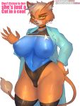  2020 3:4 5_fingers alien anthro big_breasts breasts brown_body brown_fur caitian camel_toe clothed clothing coat collar curvaceous curvy_figure dr._t&#039;ana english_text felid female fingers fur girlsay hair hand_on_hip hi_res huge_breasts inner_ear_fluff legwear looking_at_viewer mammal mature_female nipple_outline patreon portrait short_hair simple_background solo squish standing star_trek star_trek_lower_decks subscribestar text thick_thighs thigh_highs thigh_squish three-quarter_portrait tight_clothing topwear tuft uniform url voluptuous white_background white_hair wide_hips yellow_eyes 