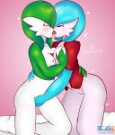  &lt;3 &lt;3_eyes breast_grab breast_squish breasts clothed clothing complex_vortex duo exposed_breasts female female/female fingering french_kissing gardevoir genitals hand_on_breast hi_res humanoid humanoid_on_humanoid kissing nintendo nipples partially_clothed pok&eacute;mon pok&eacute;mon_(species) pussy shiny_pok&eacute;mon squish thick_thighs vaginal vaginal_fingering video_games 