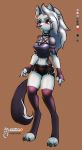  2020 absurd_res arashidrgn breasts canid canid_demon canine canis clothing collar demon female fur hair hellhound helluva_boss hi_res loona_(vivzmind) mammal red_sclera solo white_body white_fur wolf 