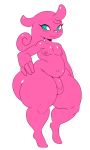  2018 absurd_res alien alien_humanoid balls big_butt biped blush butt deep_navel flaccid genitals girly green_eyes hi_res huge_butt humanoid looking_at_viewer male navel penis pink_body pink_skin puwa slightly_chubby solo sssonic2 standing thick_thighs wide_hips 