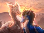  dragon duo female feral fluffy fur furred_dragon hi_res ishimaurell licking male male/female tongue tongue_out 