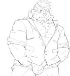  2020 anthro blush bulge clothing hi_res kemono male mammal monochrome mti777 overweight overweight_male shirt simple_background solo topwear underwear white_background 