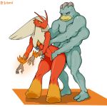  ambiguous_gender ambiguous_penetration anthro anthro_on_anthro b-intend blaziken bodily_fluids claws duo fire from_behind_position half-closed_eyes interspecies looking_back machamp male male/ambiguous multi_arm multi_limb muscular muscular_ambiguous muscular_male narrowed_eyes nintendo nude penetration pok&eacute;mon pok&eacute;mon_(species) scales sex simple_background sweat video_games white_background yellow_sclera 
