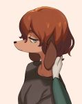  2020 absurd_res anthro brown_hair canid canine canis clothing colo domestic_dog female first_person_view fur hair hi_res looking_at_viewer mammal misha_(colo) tan_body tan_fur 