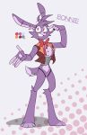  2020 5_fingers animatronic anthro blush bonnie_(fnaf) bow_tie button_(fastener) cheek_tuft dipstick_ears eyebrows facial_tuft fingers five_nights_at_freddy&#039;s fur hair head_tuft hi_res itzmisterjay lagomorph leporid long_ears long_legs machine male mammal multicolored_ears purple_body purple_fur purple_hair rabbit robot simple_background small_tail standing teeth tuft video_games 