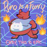  1:1 2020 :| anthro black_nose canid canine clothed clothing digital_media_(artwork) discord_(app) distortion emoji english_text fire five_nights_at_freddy&#039;s fox foxy_(fnaf) male mammal overweight pyrocynical red_body shirt simple_background snail_forever solo standing text topwear video_games 