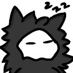 1:1 alpha_channel anthro changed_(video_game) headshot_portrait low_res male monochrome portrait puro_(changed) reaction_image sleeping solo sound_effects text zzz 
