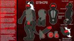  16:9 anatomy anthro bxb777 dharagami drone genitals glowing glowing_markings humanoid_genitalia humanoid_penis latex_skin lock_bulge male markings model_sheet null_bulge penis qtb-078 rubber solo text widescreen 