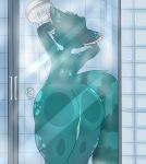  2020 alice_(kairaanix) anthro big_butt breasts butt female hi_res huge_butt kairaanix mammal nipples on_glass shower solo tail_aside thick_thighs 