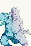  2020 absurd_res anthro belly gouryou heylaw21 hi_res humanoid_hands kemono male mammal moobs navel nipples simple_background slightly_chubby solo suid suina sus_(pig) tokyo_afterschool_summoners video_games white_background wild_boar 