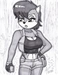  aaron_hibiki abs anthro archie_comics big_breasts black_and_white breasts chipmunk cleavage clothed clothing female fur ground_squirrel hi_res mammal midriff monochrome multicolored_body multicolored_face multicolored_fur navel rodent sally_acorn sciurid sega solo sonic_the_hedgehog_(archie) sonic_the_hedgehog_(comics) sonic_the_hedgehog_(series) thick_thighs thong tight_clothing topwear underwear vest video_games 