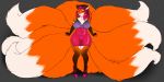  2:1 2_frame_animation animated anthro areola armband asian_mythology big_breasts bisamon blouse bottomwear bracelet breasts butt canid canine clothed clothing curvy_figure dipstick_tail ear_piercing ear_ring east_asian_mythology facial_piercing female fluffy fluffy_tail footwear fox fox_spirit genitals gloves_(marking) high_heels huge_tail jewelry leg_markings long_tail mammal markings multi_tail multicolored_tail mythology nipples nose_piercing nude painted_claws patreon paws piercing platform_footwear platform_heels puffy_areola pussy shoes short_playtime skirt slightly_chubby socks_(marking) solo voluptuous wide_hips 