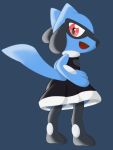  3:4 anthro baby_pok&eacute;mon beneath_the_ice blue_body blue_fur clothed clothing cute_eyes dress fur hi_res maid_uniform nintendo pok&eacute;mon pok&eacute;mon_(species) red_eyes riolu smile solo uniform video_games 