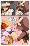  2020 anthro blush bodily_fluids braixen comic dialogue digital_media_(artwork) duo english_text female hi_res keluturtle kingbriarturtle lopunny male male/female nintendo pok&eacute;mon pok&eacute;mon_(species) saliva smeargle speech_bubble text video_games 