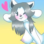  1:1 anthro breasts female hair low_res mammal tem temmie_(undertale) undertale video_games white_body 
