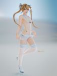  1girl 3d absurdres breasts dead_or_alive high_heels highres marie_rose see-through small_breasts vlad white_legwear 