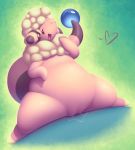  &lt;3 anojaa bedroom_eyes belly big_belly blush bodily_fluids clitoris conditional_dnp female feral flaaffy genital_fluids genitals hi_res narrowed_eyes nintendo overweight overweight_female pok&eacute;mon pok&eacute;mon_(species) presenting pussy_juice seductive solo spread_legs spreading video_games 