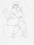  anthro big_breasts breasts cleo_catillac clothed clothing domestic_cat eyeshadow felid feline felis female footwear heathcliff_and_the_catillac_cats hi_res high_heels krocialblack leg_warmers legwear looking_at_viewer makeup mammal shoes sitting smile solo thick_thighs thigh_highs topwear 