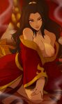  avatar:_the_last_airbender avatar_(series) azula breasts highres long_hair merunyaa partially_undressed robe seductive_smile shoulders smile tongue tongue_out 