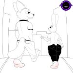  1:1 2020 3_toes 4_fingers absurd_res anthro barefoot berk_rider big_butt bottomwear butt canid canine city claws clothed clothing disney duo feet female fingers foot_focus fox fur hands_in_pocket hi_res huge_butt judy_hopps lagomorph leporid male mammal monochrome nick_wilde pants rabbit rear_view shirt simple_background thick_thighs toe_claws toes topwear walking zootopia 