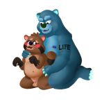  1:1 absurd_res anal anal_penetration anthro balls belly big_belly big_dom_small_sub blush brown_body brown_fur canid canine digital_media_(artwork) duo erection fur genitals hi_res humanoid_genitalia humanoid_penis life_(sibluself) male male/male male_penetrated male_penetrating male_penetrating_male mammal moobs navel nipples nude open_mouth overweight overweight_anthro overweight_male penetration penis raccoon_dog sex siblu sibluself simple_background size_difference slightly_chubby small_penis smile tanuki ursid 