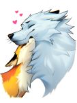  &lt;3 2020 3:4 ambiguous_gender black_nose canid canine canis digital_media_(artwork) duo eyes_closed falvie feral fox fur hi_res mammal orange_body orange_fur shaded simple_background smile whiskers white_background white_body white_fur wolf yellow_body yellow_fur 