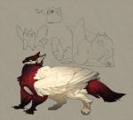  2020 ambiguous_gender avian beak claws digital_media_(artwork) feathered_wings feathers feral gryphon grypwolf hi_res mythological_avian mythology paws solo wings 