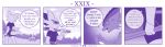 4koma ambiguous_gender anthro braver_(character) clothing comic dialogue disaster_dragon dragon duo english_text feral hi_res kobold mask melee_weapon monochrome purple_theme scalie speech_bubble text vavacung weapon wings 