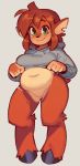  activision anthro belly blush bottomless chubby_female clothed clothing clothing_lift digital_media_(artwork) elora female green_eyes hoodie overweight overweight_female shaded slightly_chubby smile solo spyro_the_dragon topwear video_games wamudraws 