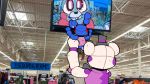  16:9 2020 animatronic anthro ashaarts black_nose blue_body bow_tie buckteeth carrying clothing fingers five_nights_at_freddy&#039;s funtime_freddy_(fnafsl) hat headgear headwear lagomorph leporid lifting_another looking_at_self machine male mammal photo_background pink_eyes public puppet_bonnie_(fnafsl) purple_cheeks rabbit red_cheeks robot short sister_location teeth ursid video_games white_body widescreen 