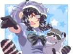  2020 animal_humanoid arai-san biped black_nose clothed clothing cute_fangs duo feral fur grey_body grey_fur humanoid humanoid_hands kemono_friends mammal mammal_humanoid multi_ear paws procyonid procyonid_humanoid raccoon raccoon_humanoid umikazenet3 